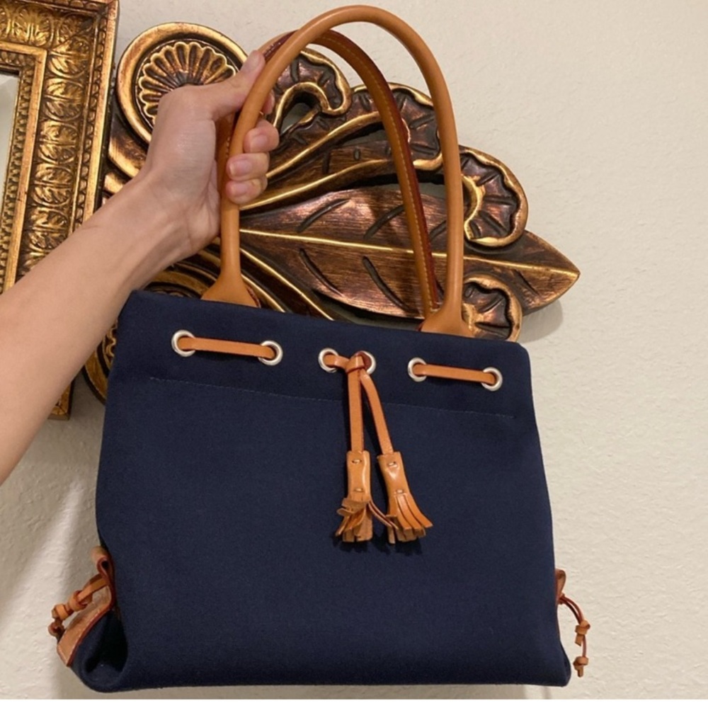 Dooney & Bourke Navy and Tan Tote Bag